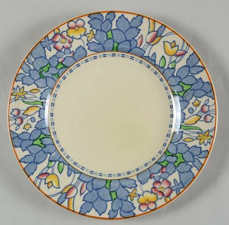 Forest Flowers Blue Multicolor Salad Plate