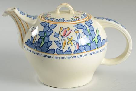 Forest Flowers Blue Multicolor Teapot & Lid