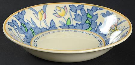 Forest Flowers Blue Multicolor Fruit/Dessert (Sauce) Bowl