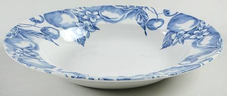 Fruit Blue Large Rim Soup Bowl