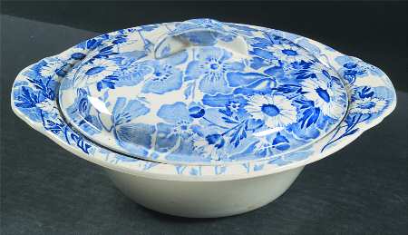 Gay Day Blue (Scalloped) Round Covered Vegetable
