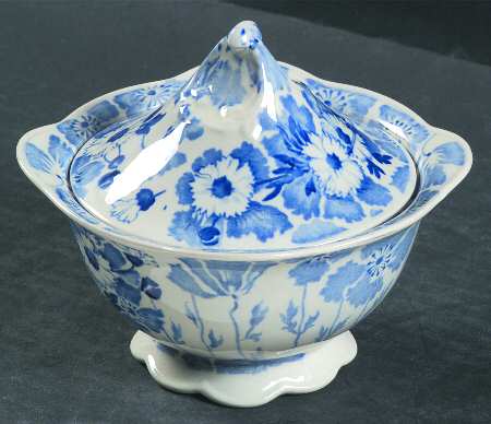 Gay Day Blue (Scalloped) Sugar Bowl & Lid