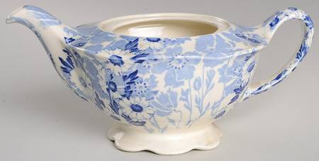 Gay Day Blue (Scalloped) Teapot No Lid