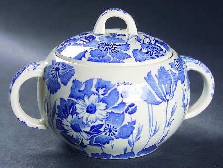 Gay Day Blue (Smooth) Sugar Bowl & Lid