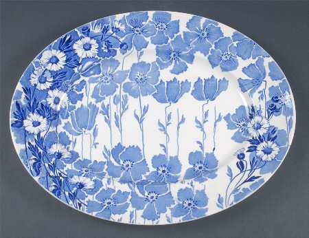 Gay Day Blue (Smooth) 16" Oval Serving Platter
