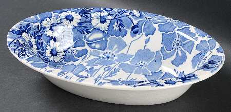 Gay Day Blue (Smooth) 10" Oval Vegetable Bowl