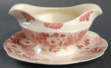 Gay Day Pink Gravy Boat with Attached Underplate