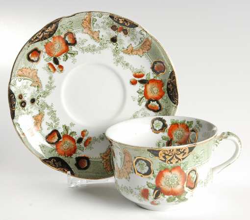 Glenwood Green, Multicolor Flat Cup & Saucer Set