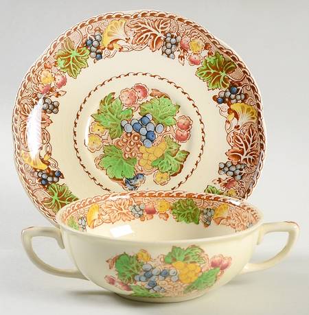 Hyde (Scalloped Edge) Flat Cream Soup Bowl & Saucer Set