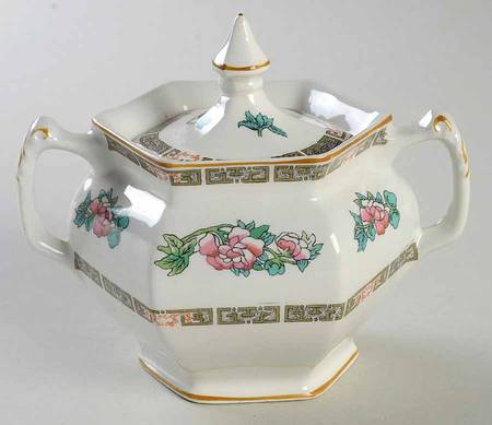 Indian Tree (Yellow Trim) Sugar Bowl & Lid