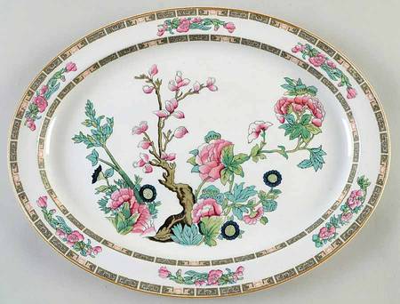 Indian Tree (Yellow Trim) 14" Oval Serving Platter