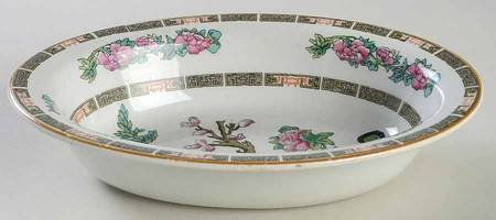 Indian Tree (Yellow Trim) 8" Oval Vegetable Bowl