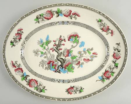 Indian Tree (No Trim) 16" Oval Serving Platter