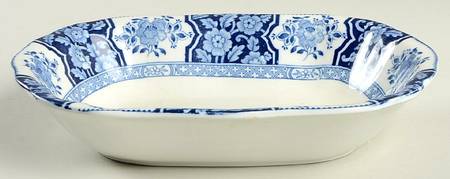 Khotan Blue 8" Oval Vegetable Bowl
