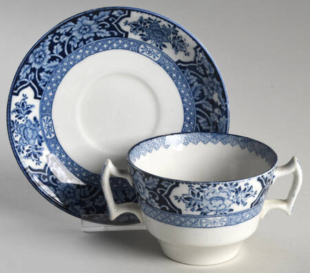 Khotan Blue Bouillon Cup & Saucer
