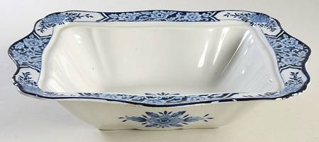 Khotan Blue Rectangular Vegetable Bowl No Lid