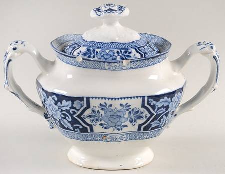 Khotan Blue Sugar Bowl & Lid