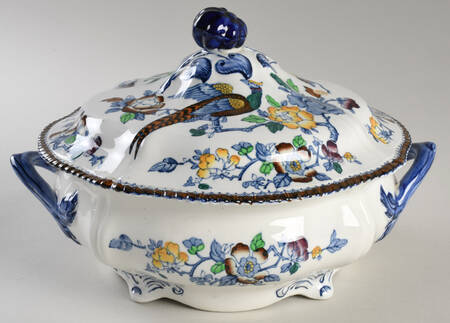 Mayfair Blue Multicolor (Scallop) Round Covered Vegetable