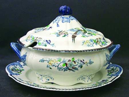 Mayfair Blue Multicolor (Scallop) Tureen & Lid w/Underplate