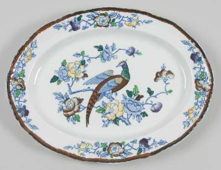 Mayfair Blue Multicolor (Scallop) 10" Oval Serving Platter