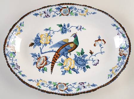 Mayfair Blue Multicolor (Scallop) 16" Oval Serving Platter