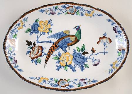 Mayfair Blue Multicolor (Scallop) 13" Oval Serving Platter
