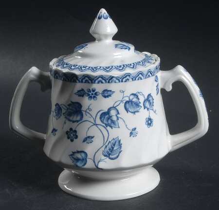 Nantucket Blue (Swirl Edge) Sugar Bowl & Lid