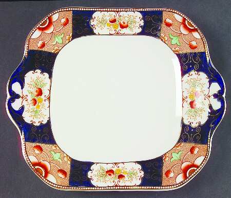 Napoli Blue Square Handled Cake Plate