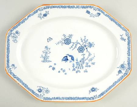 Old Bow Blue 11" Oval Serving Platter
