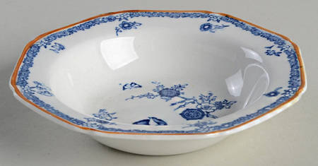 Old Bow Blue Rim Fruit/Dessert (Sauce) Bowl