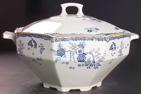 Old Bow Blue Tureen &  Lid