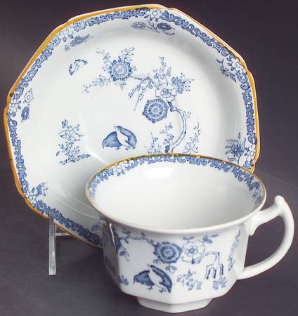 Old Bow Blue Oversized Cup & Saucer Set