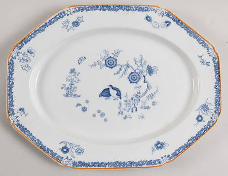Old Bow Blue 12" Oval Serving Platter