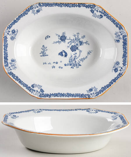 Old Bow Blue 9" Oval Vegetable Bowl