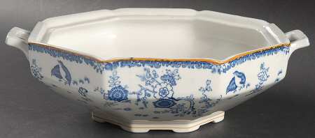 Old Bow Blue Round Vegetable No Lid
