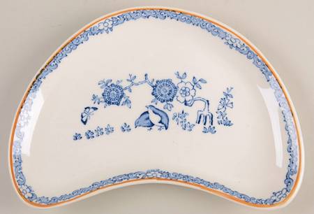 Old Bow Blue Crescent Salad Plate