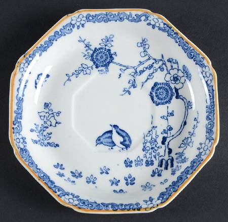 Old Bow Blue Saucer for Bouillon Cup