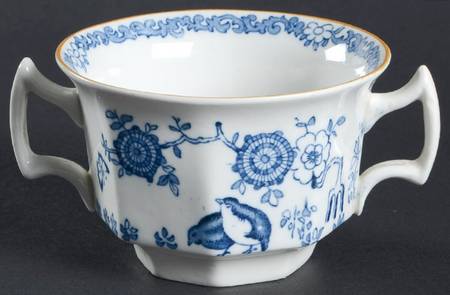Old Bow Blue Flat Bouillon Cup
