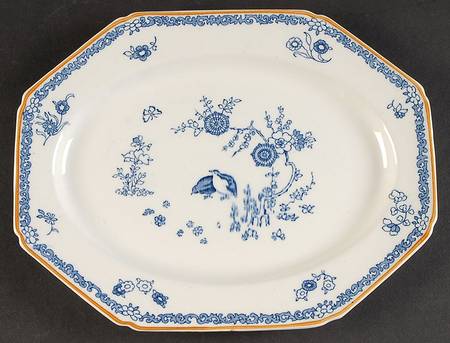 Old Bow Blue 10" Oval Serving Platter