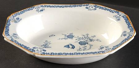 Old Bow Blue 8" Oval Vegetable Bowl