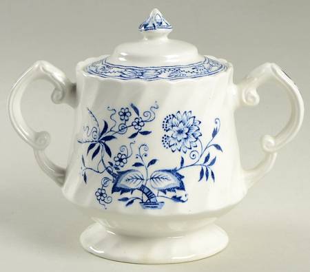 Old Vienna Blue Sugar Bowl & Lid