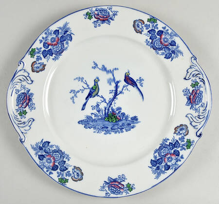 Oriental Birds Handled Cake Plate