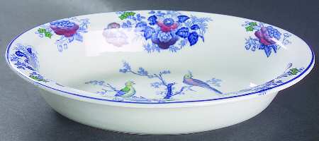 Oriental Birds 9" Oval Vegetable Bowl