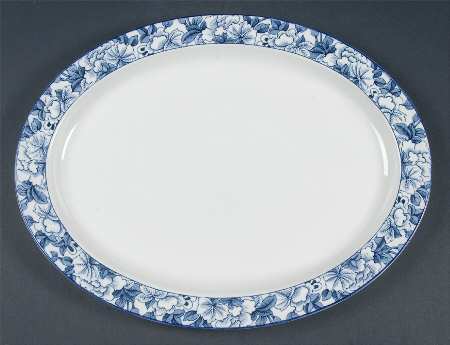 Patricia Blue 14" Oval Serving Platter