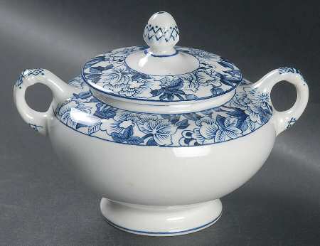 Patricia Blue Sugar Bowl & Lid