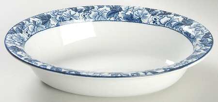 Patricia Blue 8" Oval Vegetable Bowl