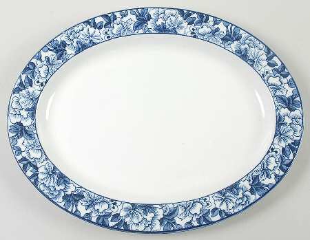 Patricia Blue 10" Oval Serving Platter