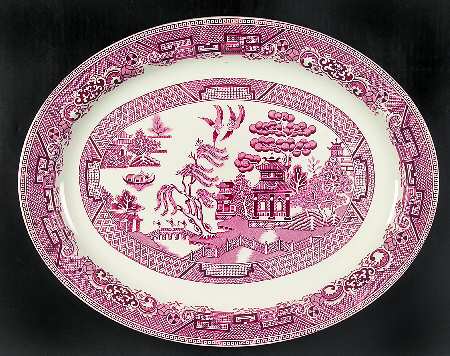 Pink Willow (Older) 16" Oval Serving Platter