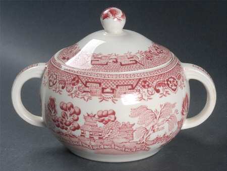 Pink Willow (Older) Sugar Bowl & Lid