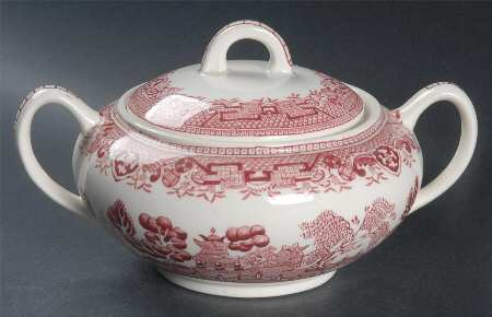 Pink Willow (Older) Sugar Bowl & Lid